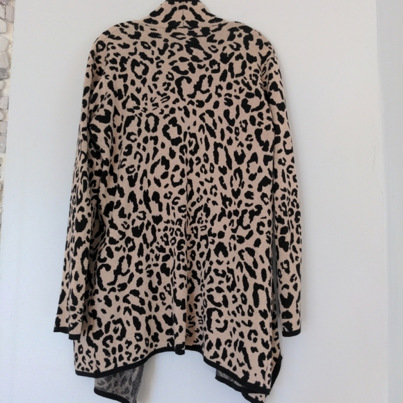 Jones New York Sweater Blazer Women's Large Animal Print Cotton Wool Long Sleeve - Picture 5 of 10